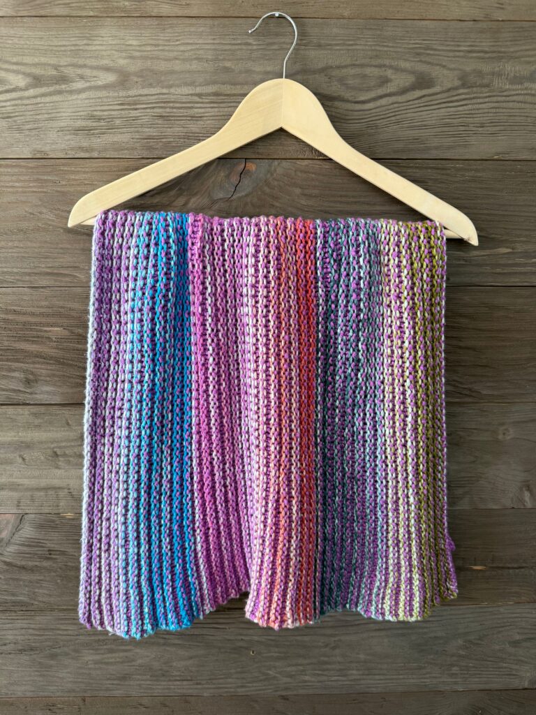 Picture of the Sliding Is Fun knitted baby blanket pattern