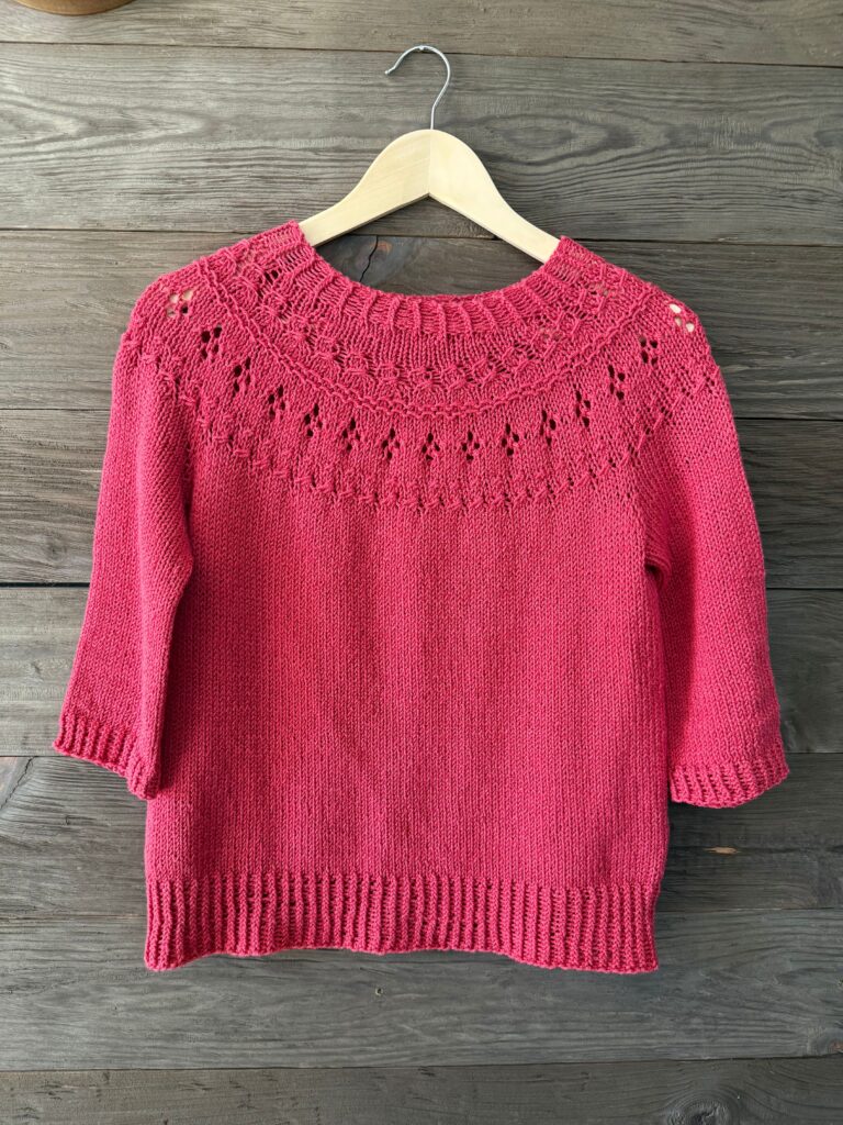Red knitted sweater